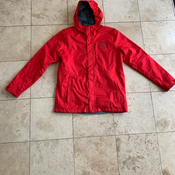 Under Armour Dual Layer Boys Youth YXL Coat Hooded Red Jacket ColdGear Infrared - Picture 7 of 12